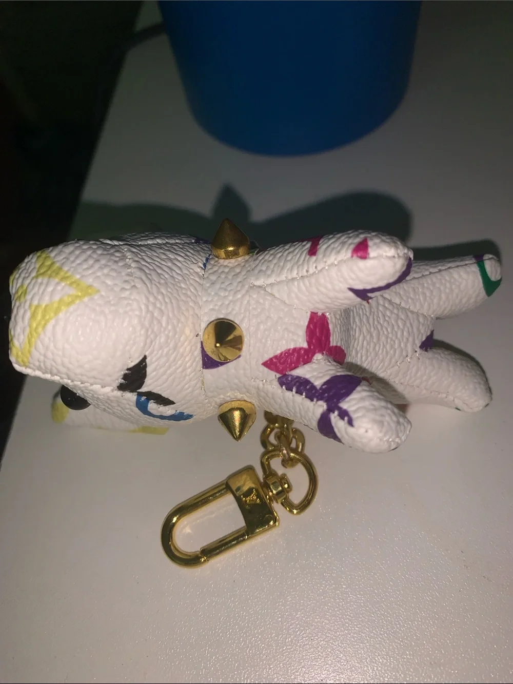 Rare multicolor French bulldog purse/bag charm keychain